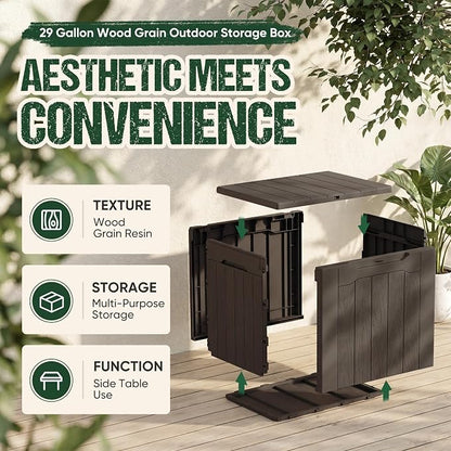Devoko 29 Gallon Waterproof Outdoor Storage Box Resin Deck Box Lockable and UV - Image 7