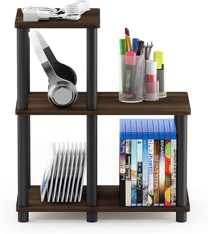 Furinno Turn-N-Tube Accent Decorative Shelf, Columbia Walnut/Black - Image 4