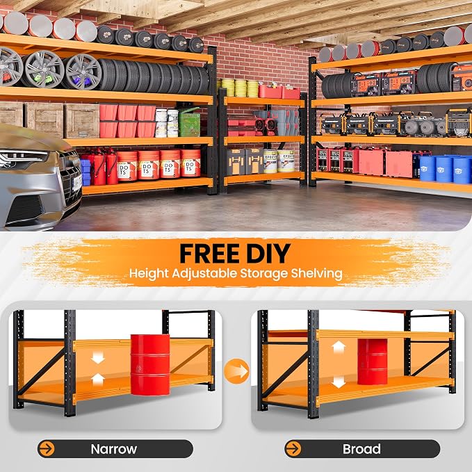 71”W Garage Shelving Units, 5000LBS Storage Shelves Heavy Duty, 4 Tier Large - Image 4