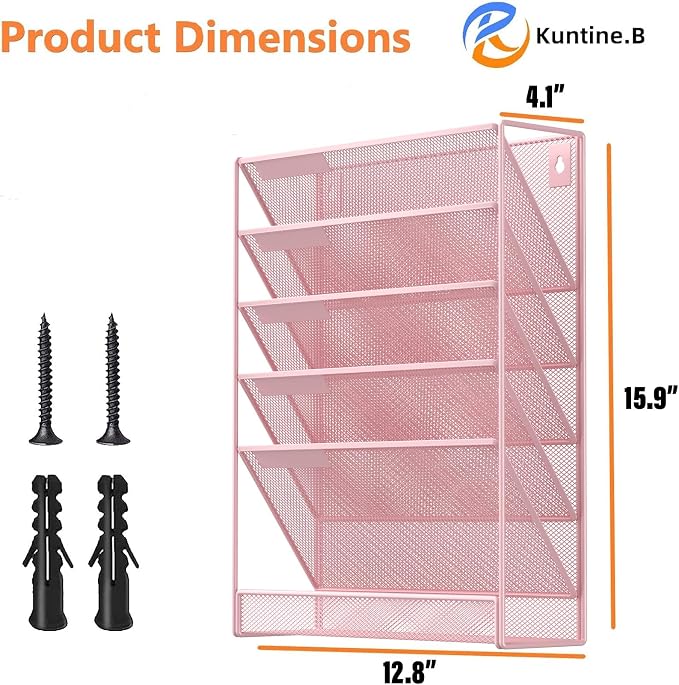 Kuntine.B Wall File Organizer Office Hanging Magazine Holder Wall File Organizer - Image 2