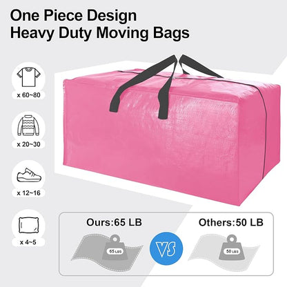 12 Pack Heavy Duty Large Moving Bags W/Backpack Straps - Image 5