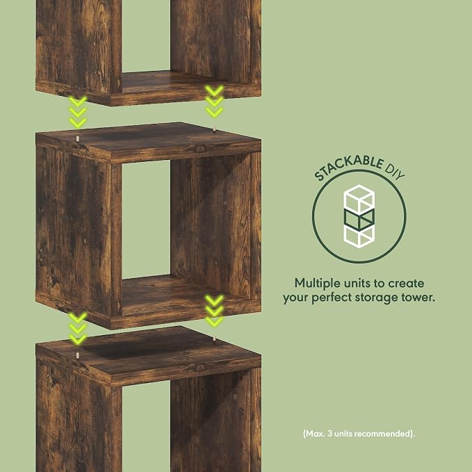Furinno Cubicle Book Shelf, Stackable Bookshelf, Cube Storage Organizer Bookcase - Image 5