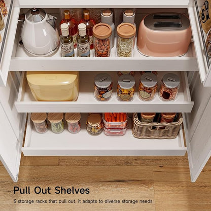 ONBRILL 71" Tall Farmhouse Kitchen Pantry Cabinet - Image 4