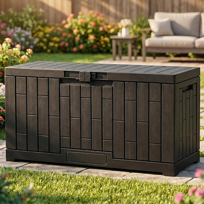 YITAHOME 60 Gallon Resin Deck Box, Weather Resistant Outdoor Rattan Storage Box by YITAHOME