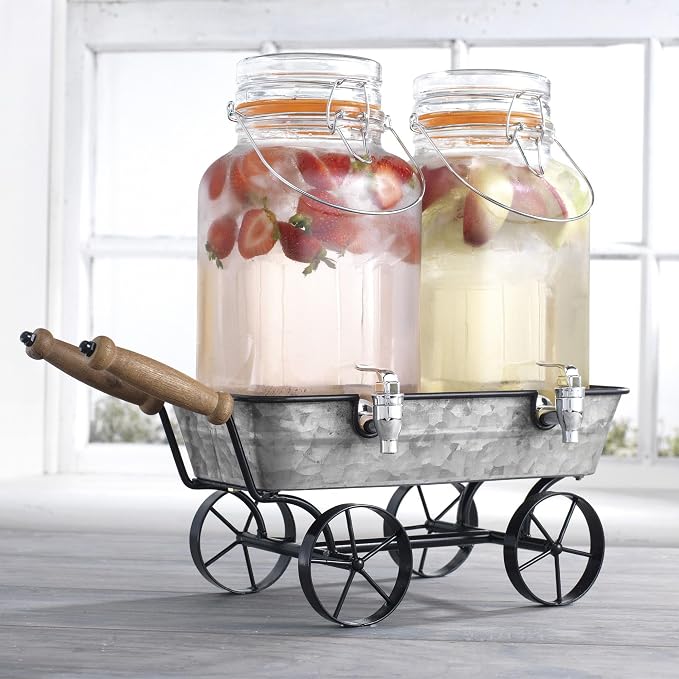 Vintage Wagon Glass Beverage Dispenser by MosJos