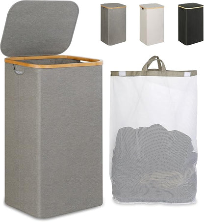 iEGrow Laundry Hamper with Lid, 110L Large Laundry Hamper with Handle and Lid by iEGrow