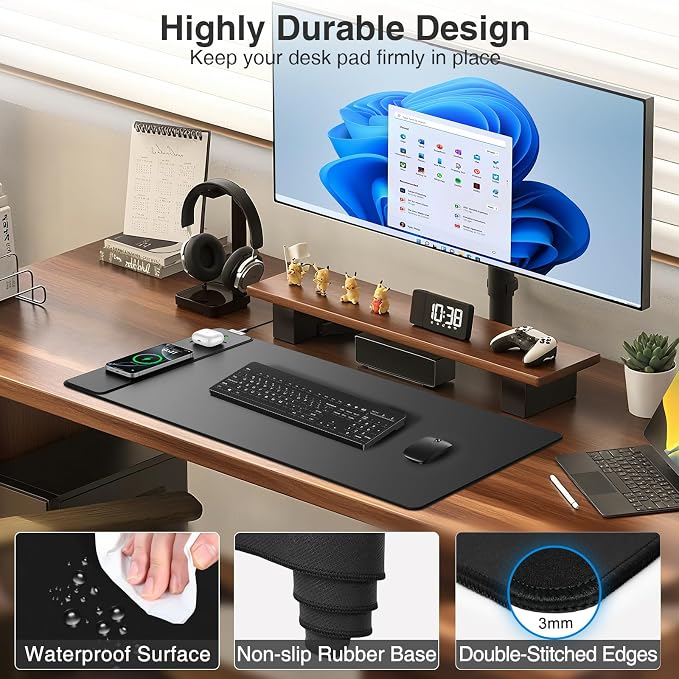Magnetic Wireless Charging Mouse Pad, 31.5"x15.8" Large Gaming Desk Mat - Image 6