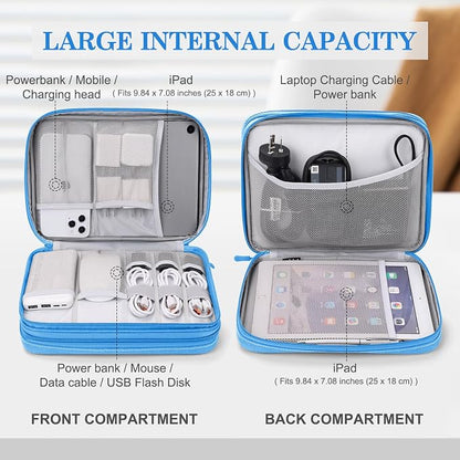 FYY Electronic Organizer, Extra Large Travel Cable Organizer Bag Pouch Portable - Image 3