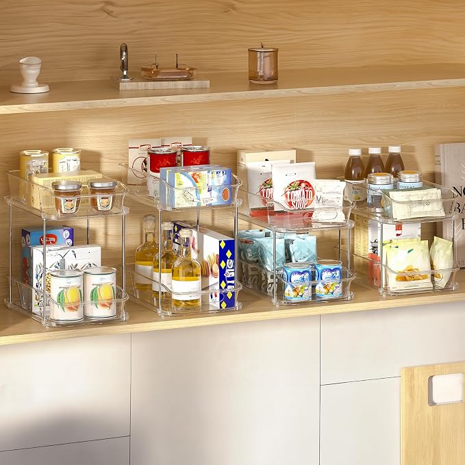 Delamu 2-Tier Under Sink Organizers and Storage, Pull Out Kitchen Pantry - Image 4