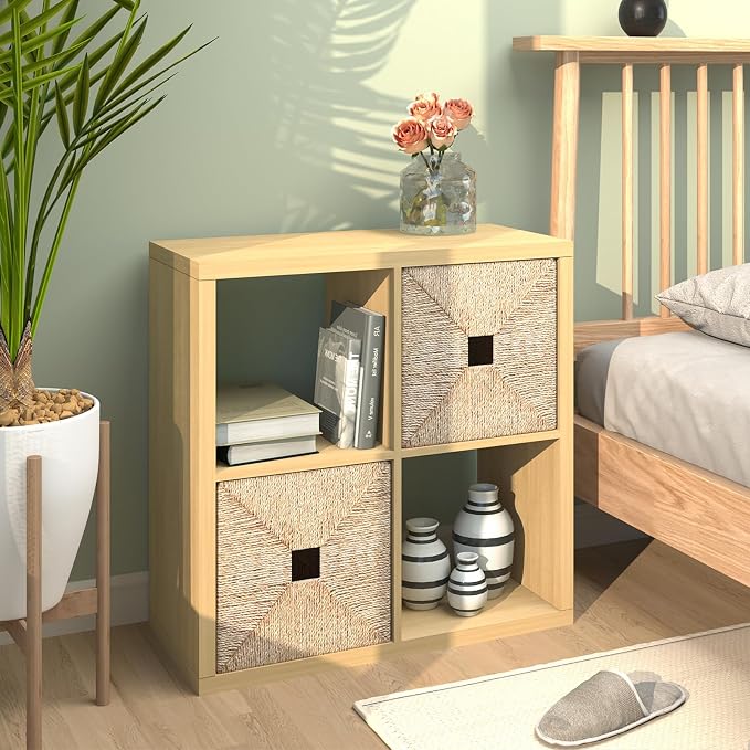 CTESNE【2026 Wooden Thick Frame 4 Cube Storage Organizer Shelf - Image 2