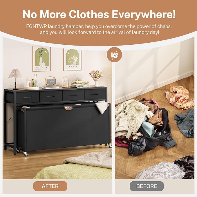 Laundry Sorter, Rolling Laundry Hamper - Image 7