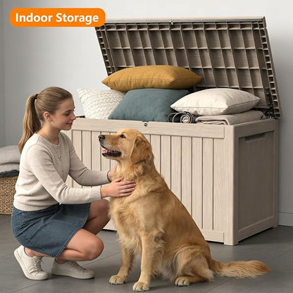 270 Gallon Outdoor Storage Box Resin Deck Box All Weather Waterproof Large - Image 6