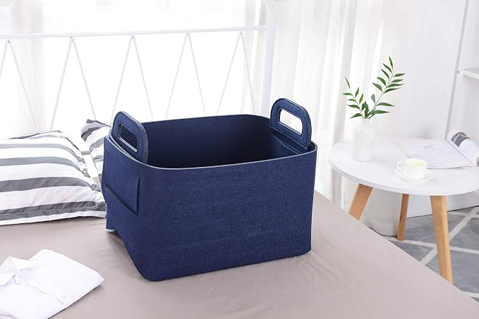 Storage Basket Felt Storage Bin Collapsible& Convenient Box Organizer - Image 3