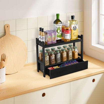 Sorbus Bamboo Bathroom Counter Organizer – 2-Tier Shelf - Image 2