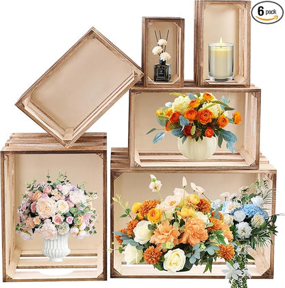 GRETJOB 6 Pack Large Wooden Crates by Unknown