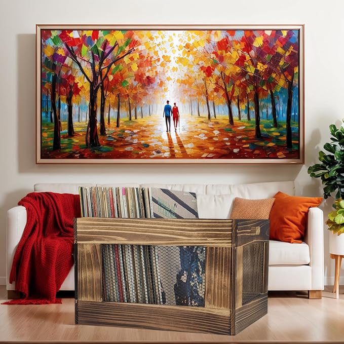 ARTAWEIN Vinyl Record Storage Crate, Wooden Record Holder - Image 6