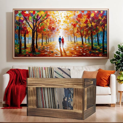 ARTAWEIN Vinyl Record Storage Crate, Wooden Record Holder - Image 6