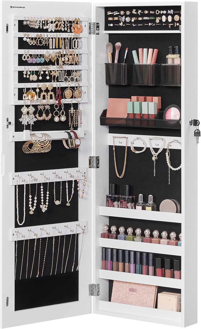 SONGMICS Jewelry Cabinet Armoire, Lockable Wall-Mounted Organizer Unit by SONGMICSbySONGMICSHOME