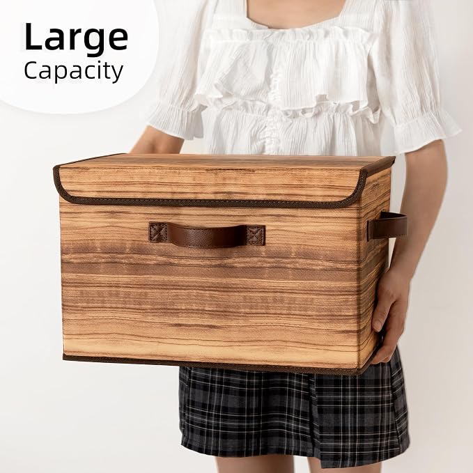 GRANNY SAYS Storage Boxes with Lid, Fabric Storage Bins with Lids, Decorative - Image 7