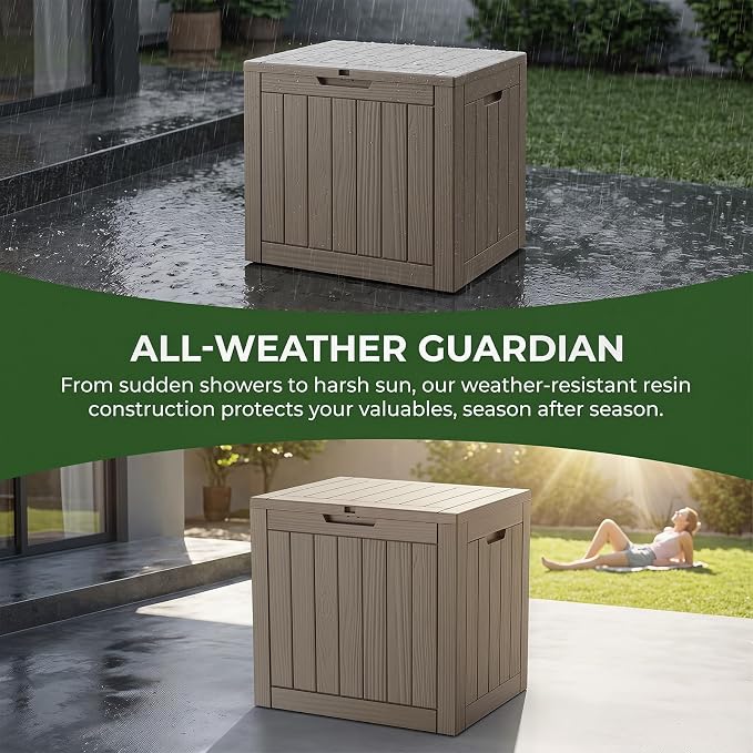 35 Gallon Deck Box Outdoor Waterproof, Resin Storage Box Outdoor Lockable - Image 5