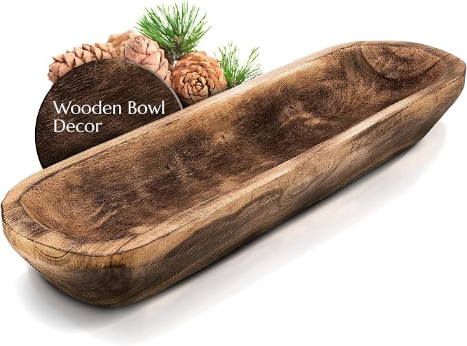 FANDOS Wooden Dough Bowl for Decor by FANDOS