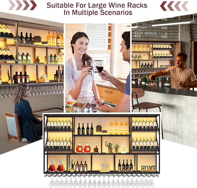 3 Tier Large Wine Rack Wall Mounted - Image 5