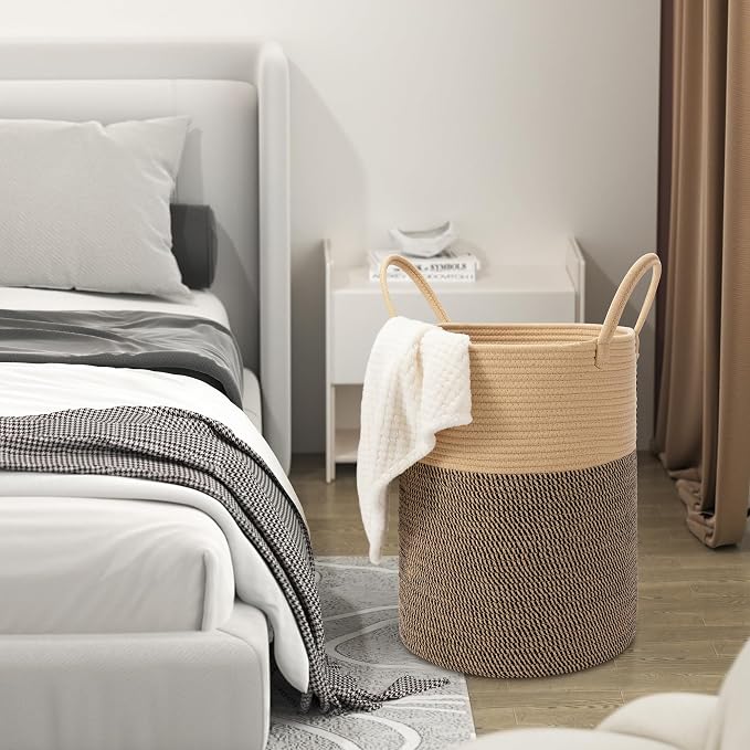 58L Cotton Rope Laundry Basket, Woven Basket - Image 6