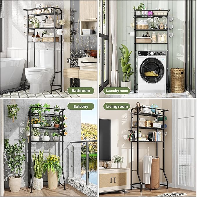 Simple Trending Over The Toilet Storage Cabinet, Metal Bathroom Shelf Organizer - Image 3