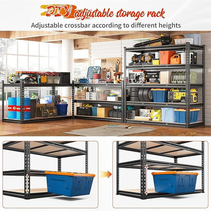 REIBII 48" W Garage Shelving 3020LBS Storage Shelves 5 Tier Heavy Duty Shelving - Image 5