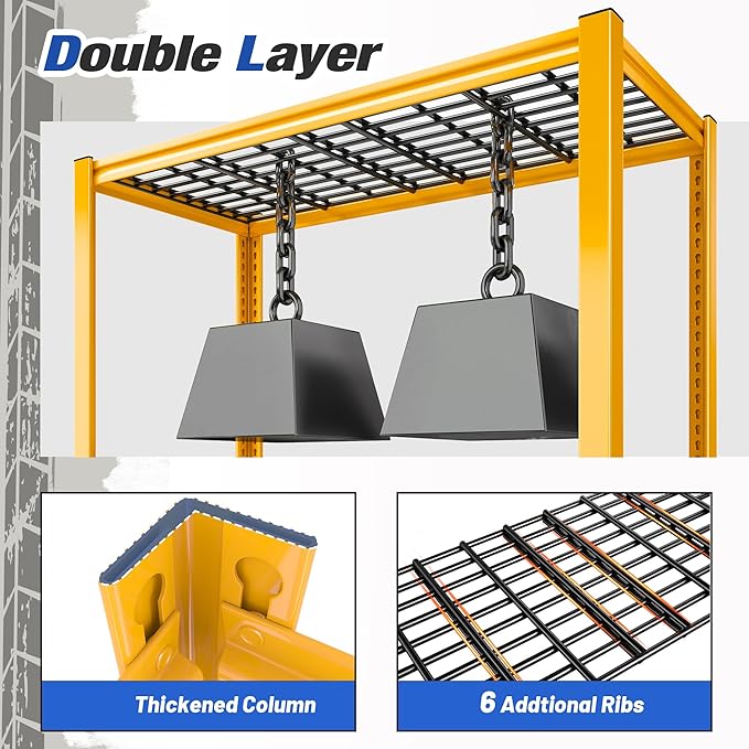 REIBII 40" W Yellow Garage Shelving - Image 7