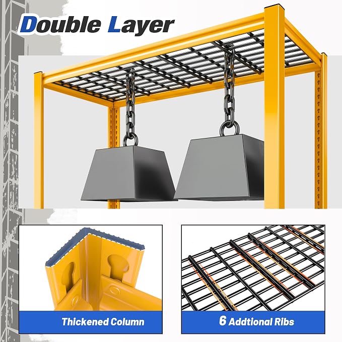 REIBII 40" W Yellow Garage Shelving - Image 7