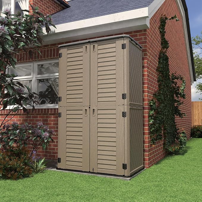 KINYING Sheds & Outdoor Storage, 66 cu.ft Vertical Outdoor Storage Cabinet - Image 3