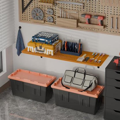 Dogsky 2-Pack Garage Storage Shelving Wall Mounted, 4x2Ft Heavy Duty Wood - Image 6