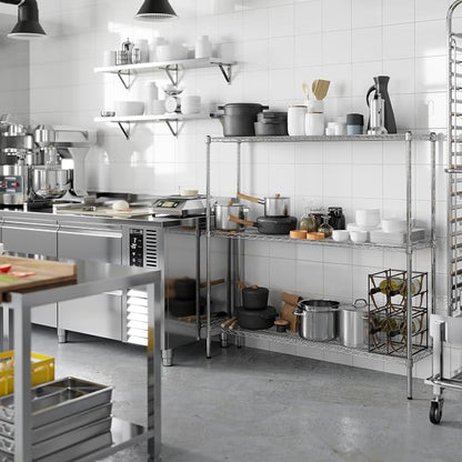 14" Deep x 54" Wide x 54" Height Wire Shelving Kit | 3-Tier | NSF Commercial - Image 7