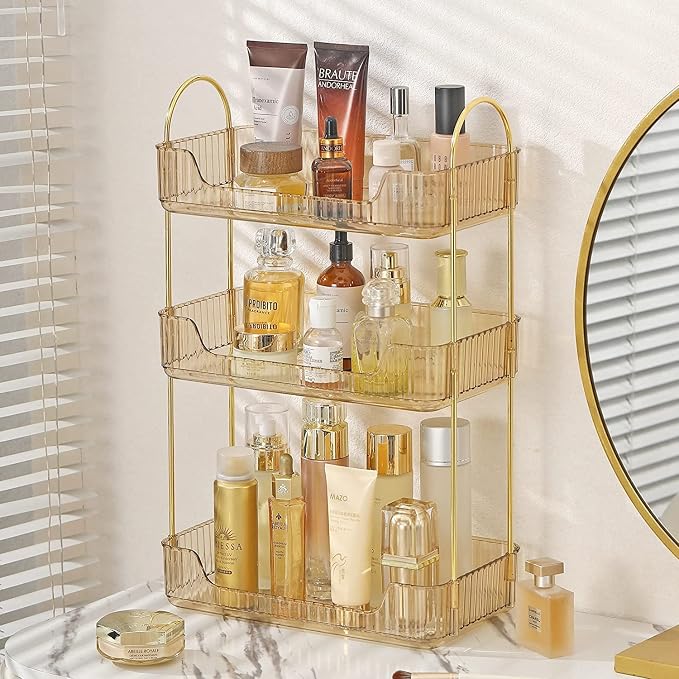 shuang qing 3 Tier Bathroom Counter Organizer Countertop Storage, Cosmetics - Image 2