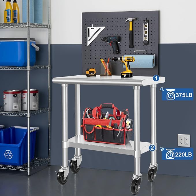 HARDURA Stainless Steel Commercial Table Prep & Work Table - Image 4