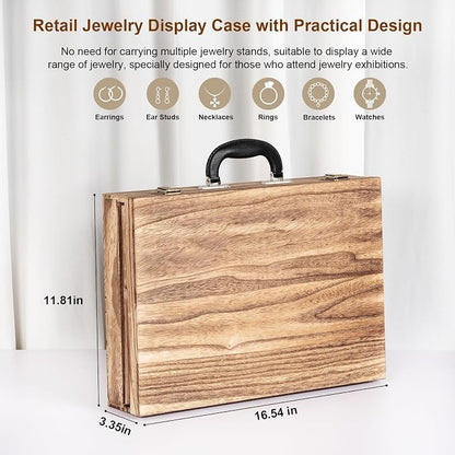 Earring Display for Selling, Portable Wood Jewelry Display Case, Large Capacity - Image 6