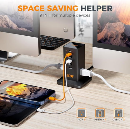 Charging Station 30W, TESSAN 9-in-1 Charger Blocks - Image 2