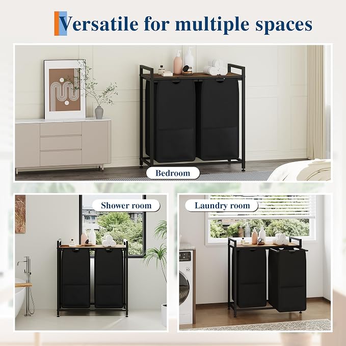 Garvee 97L Laundry Basket 2 Section, Laundry Hamper - Image 4