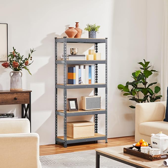 Topeakmart 2 PCS 5-Tier Utility Shelves, Metal Storage Shelves Garage Shelving - Image 9