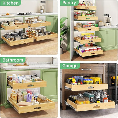 Pull Out Cabinet Organizer, Soft Close Wooden Slide Out Drawers - Image 9