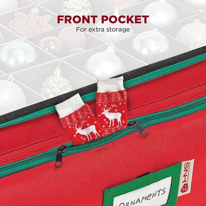 Premium Christmas Ornament Storage Box – Holds up to 72-3” Ornaments + 6 Side - Image 6