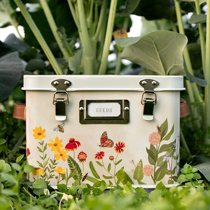 1Canoe2 Wildflower Botanicals Tin Seed Organizer Storage Box, Garden Seed - Image 4