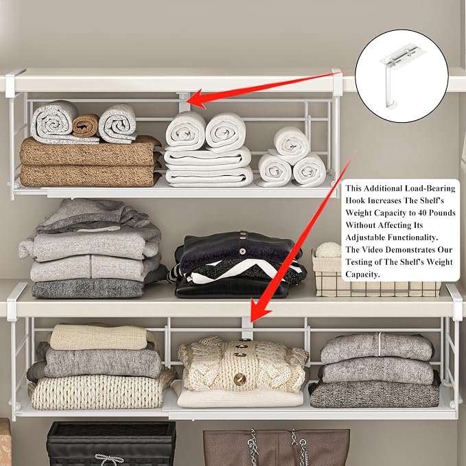 Expandable Under Cabinet Shelf, Extendable Under Shelf Storage - Image 4
