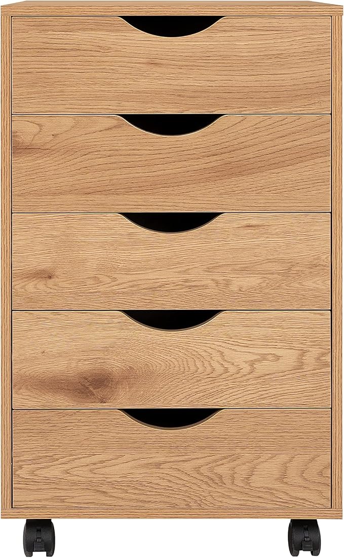Naomi Home Taylor 5 Drawer Chest, Wood Storage Dresser Cabinet - Image 9