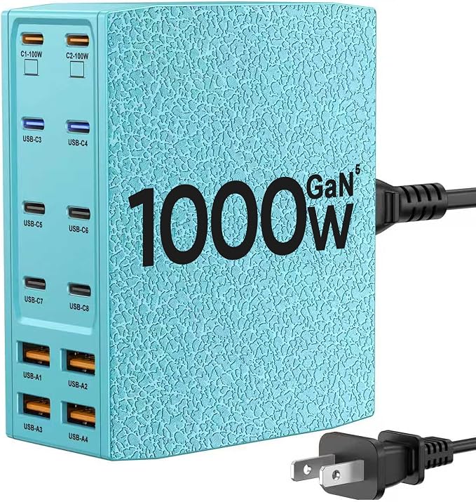 USB Charging Station, 12-Port USB C Charger Block by SAIPKYGS