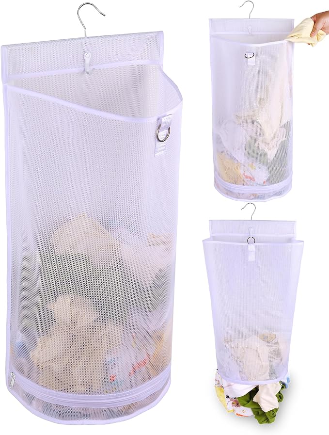 Hanging Collapsible Mesh Laundry Hamper by GUMQDD