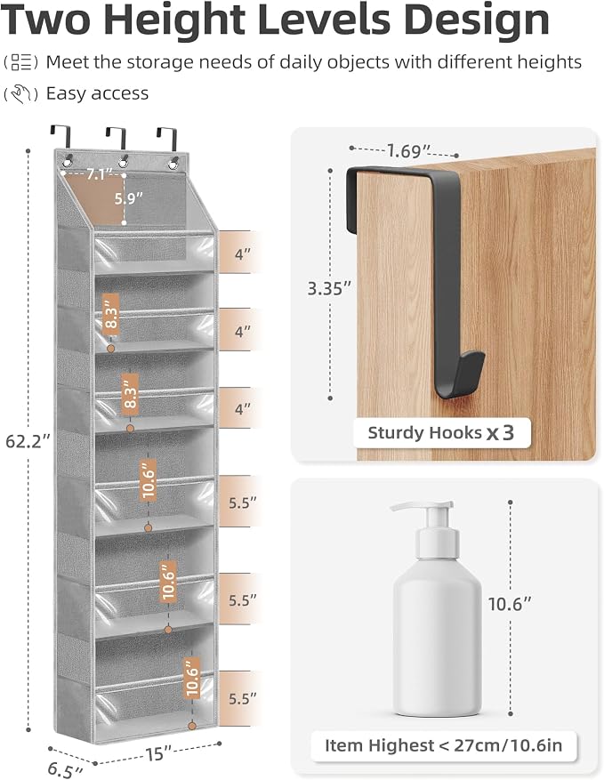STORAGE MANIAC Over the Door Organizer Large Capacity Hanging Organizer - Image 2