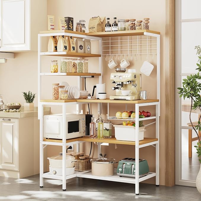 L-Shaped White Bakers Rack - Image 7