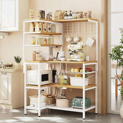 L-Shaped White Bakers Rack - Image 7